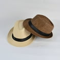 thumbnail image 4 of TELOLY Top Hat Men Summer Versatile Travel Casual Hat Fedora Hats for Men Fashionable Top Hat for Young and Middle-Aged People Womens Hats,Khaki, 4 of 5