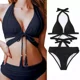 thumbnail image 1 of Traje De Baño Dividido De Cintura Alta Con Bikini Con Flecos Xishao Ropa, 1 of 4