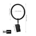 thumbnail image 4 of ZYLER- 50 Pcs Curtain Shower Ring Clip With Curtains Holders Rings Clips Metal, 4 of 6