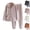 Beige, variant on JSGEK Womens Striped Pajama Sets Long Sleeve Button Design Soft Fabric Relaxed Silhouette for Sleep Wear Gray M