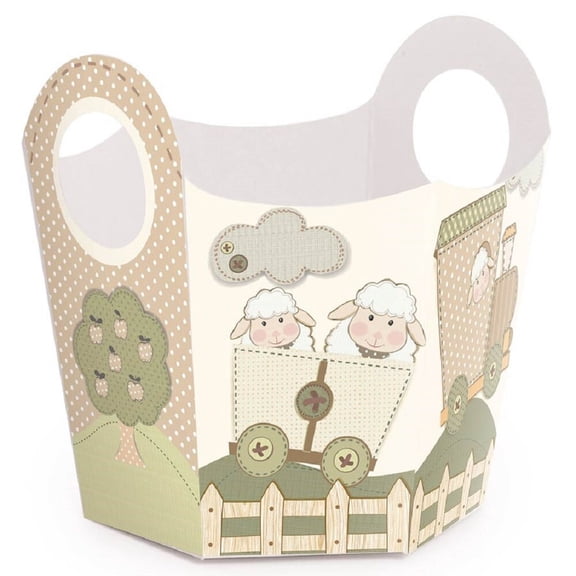 CROMUS Decorative Candy Box with Handle Lamb Baby Shower 8 Pack 3.5 x 3.1 x 3.1 Inch