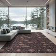 thumbnail image 2 of ODIKA 6'x9' Dark Purple Coral Burgundy Washable Area Rug Traditional Style Botanical Medallion Design With Intricate Scrollwork for Family Room, Living Mater Bedroom, Non-Slip, Easy Care, 2 of 7
