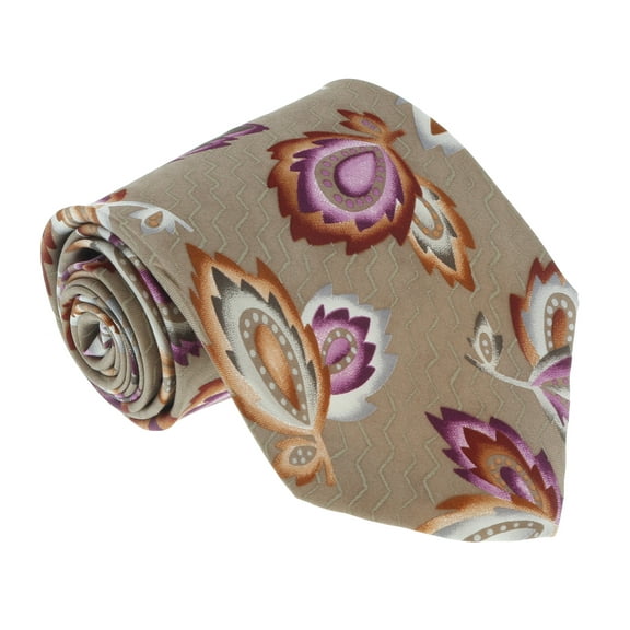 Missoni U1452 Khaki/Purple Chinoiserie 100% Silk Tie for mens