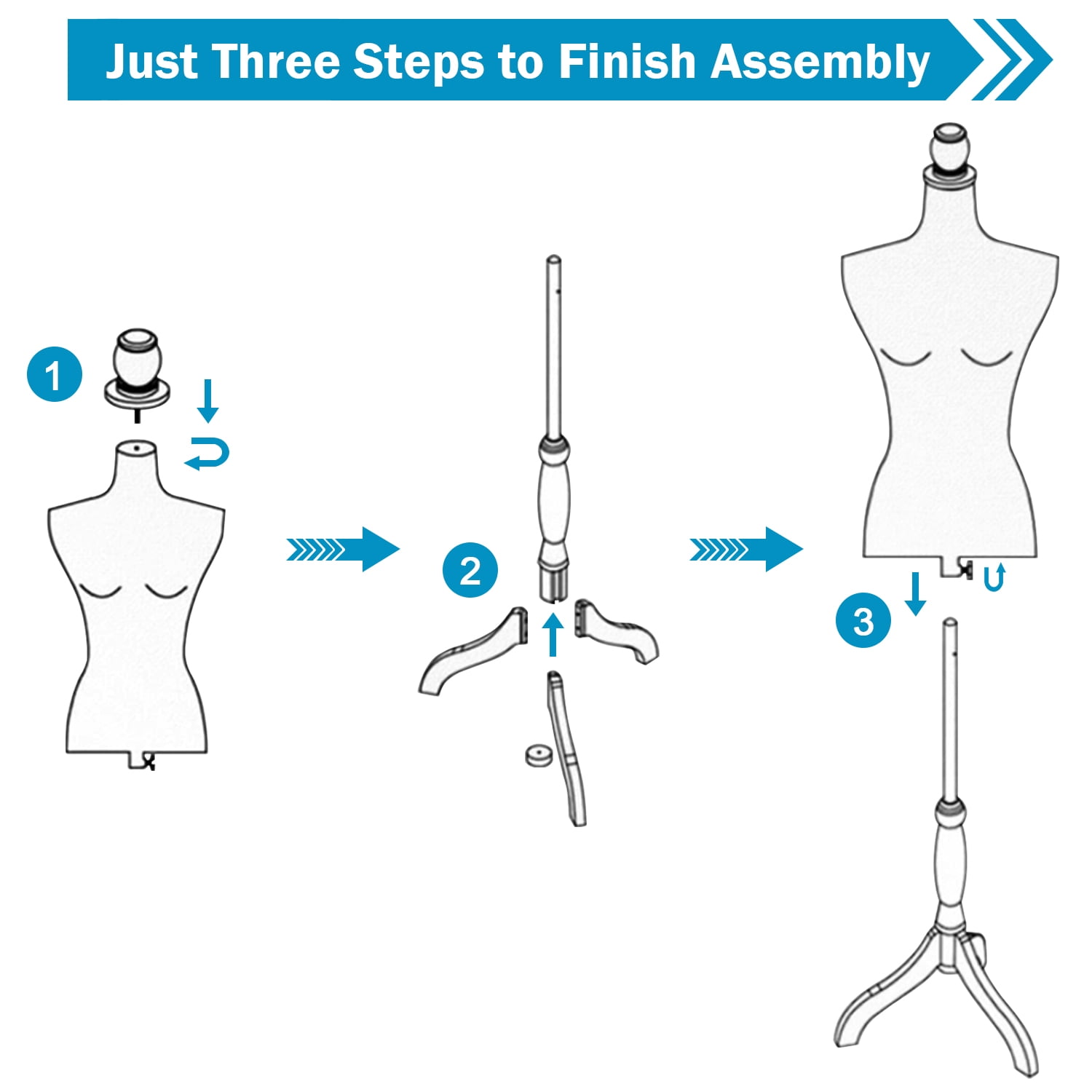 49"-63" Height Dress Form Mannequin Adjustable Female Mannequin Torso Sewing Mannequin Female Dress Model Torso Body Tripod Stand Clothing Forms, Black