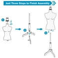 thumbnail image 5 of 49"-63" Height Dress Form Mannequin Adjustable Female Mannequin Torso Sewing Mannequin Female Dress Model Torso Body Tripod Stand Clothing Forms, Black, 5 of 7
