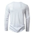 thumbnail image 5 of Drindf Men's Long Sleeve Henley Shirts Classic Casual Quarter Button Golf Shirt Lightweight Basic Tees Solid Color Cotton Tshirt Tops Fashion Pullover Shirts, 5 of 9