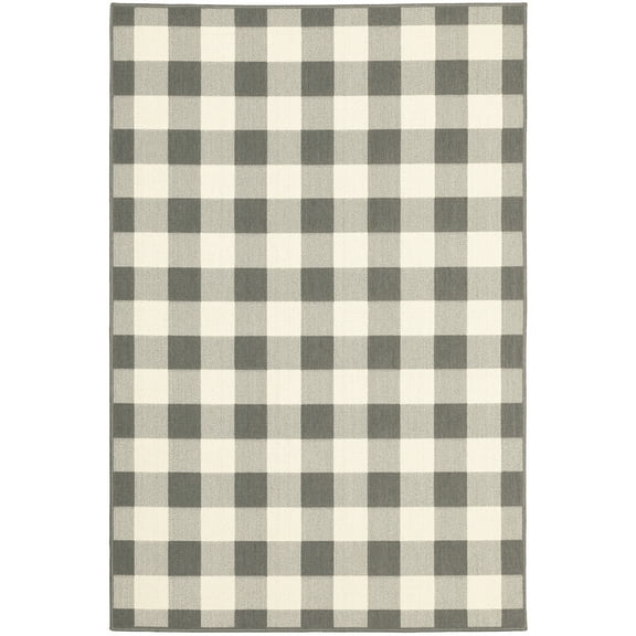 Moretti Parker Area Rug 2598W Outdoor Grey Country Blocks 8' 6" x 13' 0" Rectangle