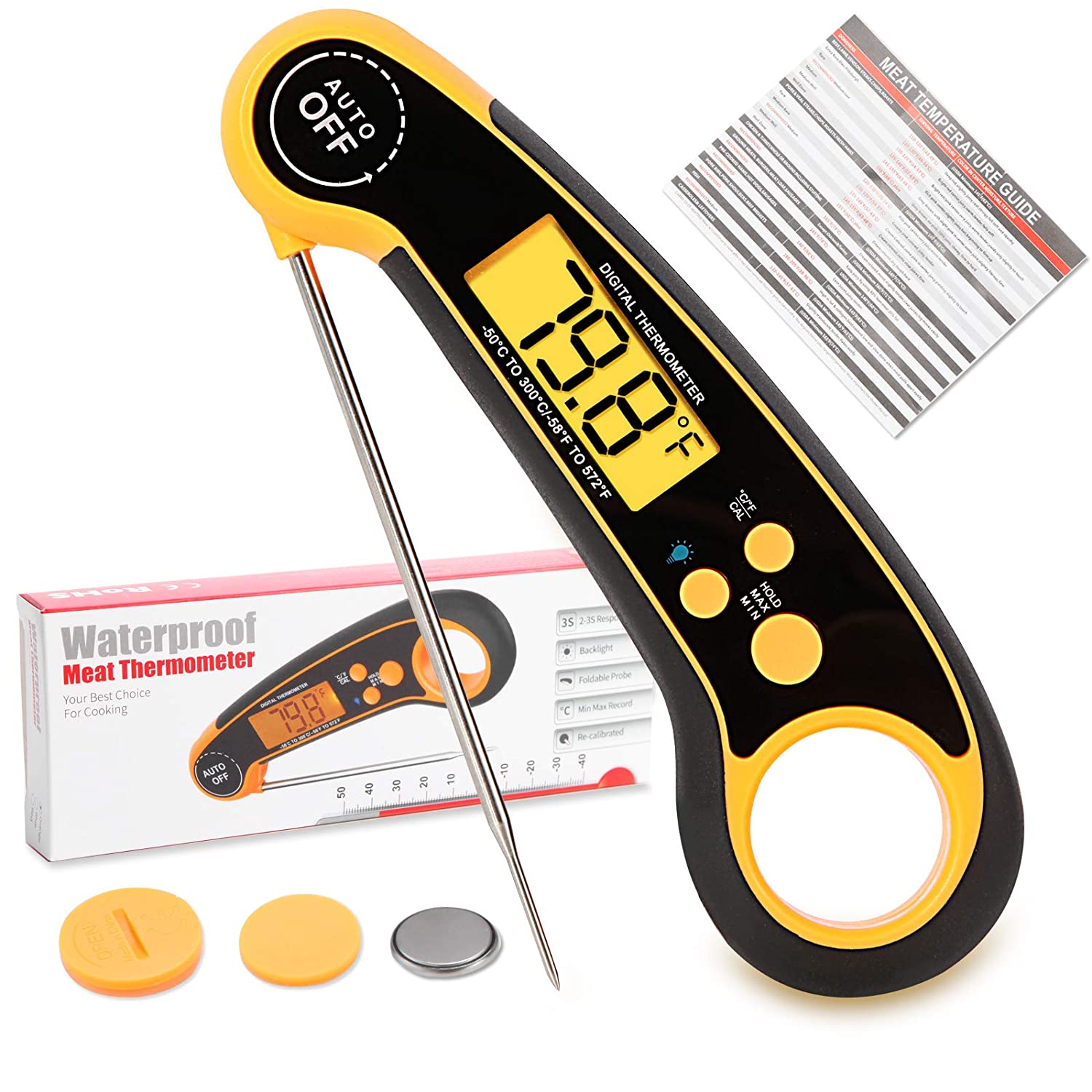 EZbuy Instant Read Kitchen Thermometer for Cooking, Fast & Precise Digital Food Thermometer with