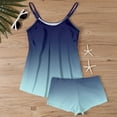thumbnail image 6 of Tankini Swimsuits for Women Gradient Plus Size Summer Tummy Control Two Piece Bathing Suits Tank Tops with Swim Shorts Swimwear, 5XL, 6 of 6