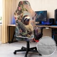 thumbnail image 6 of Whosucclay Sloth Forest Print Office & Gaming Chair Slipcover Breathable Stretch Computer Desk Chair Cover with Zipper 4-Piece Racing Computer Chairs Slipcover Set, 6 of 8