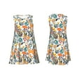 thumbnail image 7 of Fotbe Abstract Plants Mushroom Deer Pattern Women’s Summer Tank Midi Dress – Sleeveless A-Line Dress, Floral T-Shirt Dress, Casual Flowing Beach Sundress, 7 of 7