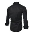 thumbnail image 3 of WREESH Mens Dress Shirts Workout Shirt Classic Button Up Long Sleeve Shirt Soft Breathable Undershirt Solid Fashion Casual Tee Black, 3 of 3