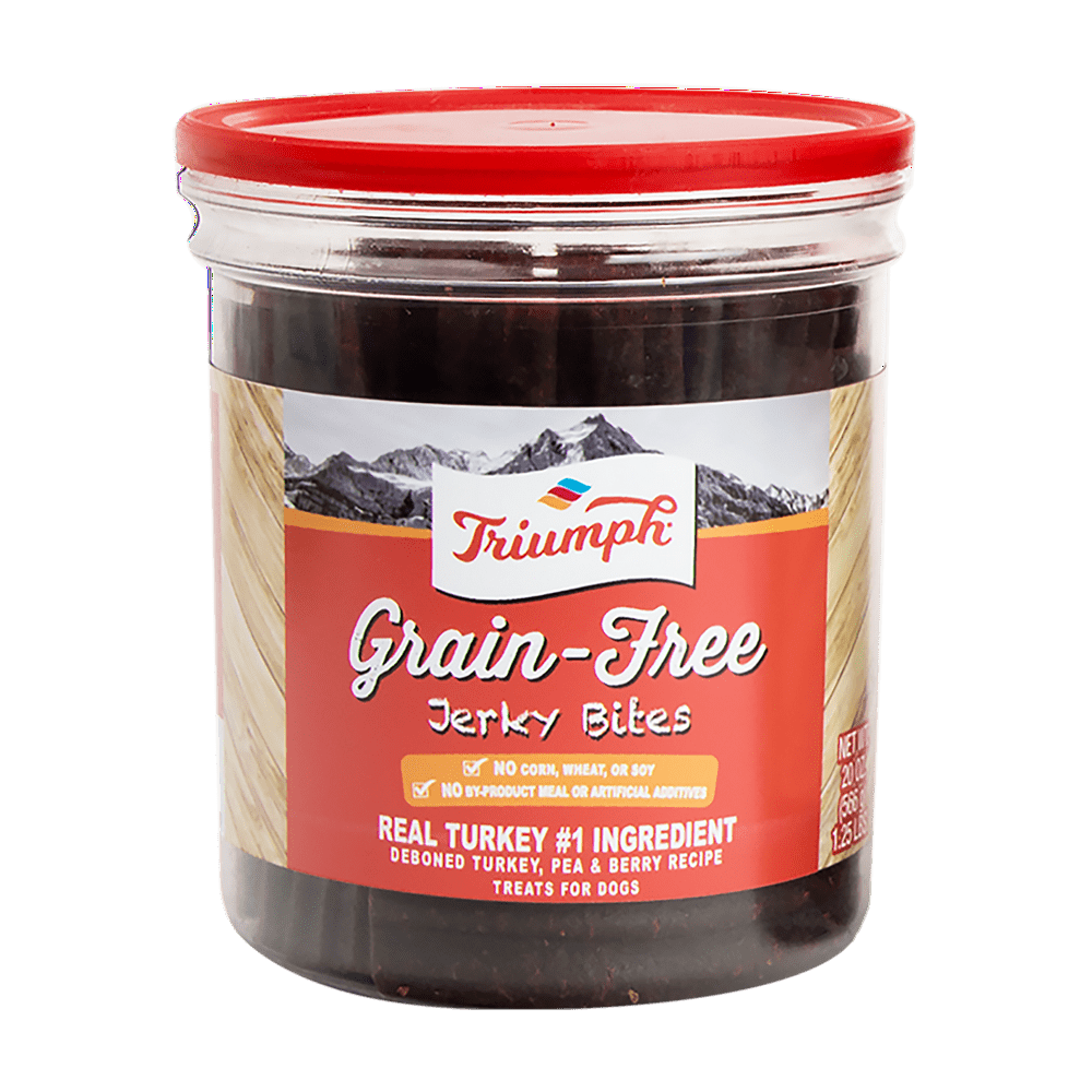 Triumph Greain Free Deboned Turkey, Pea & Berry Jerky Bites 20 oz Pack