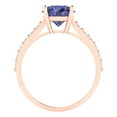 thumbnail image 4 of 2.3 ctw Solitaire with Zirconia Diamond Accents Anniversary Ring for Women | Round Cut Simulated Tanzanite | Hyperallergenic Solid 18K Rose Gold, 4 of 5