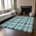 thumbnail image 6 of Addison Rugs Mayfield Washable Transitional Moroccan Teal Rectangle Rug, 3' x 5', 6 of 6