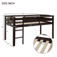 thumbnail image 4 of Tcbosik Twin Size Low Loft Bed with Built-in Ladder and Full Length Guardrail, Easy Assembly, Espresso, 4 of 7