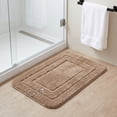 thumbnail image 2 of REGALWOVEN Soft Absorbent Bathroom Rug Plush Shaggy Bath Mat Brown 20" x 32", 2 of 5
