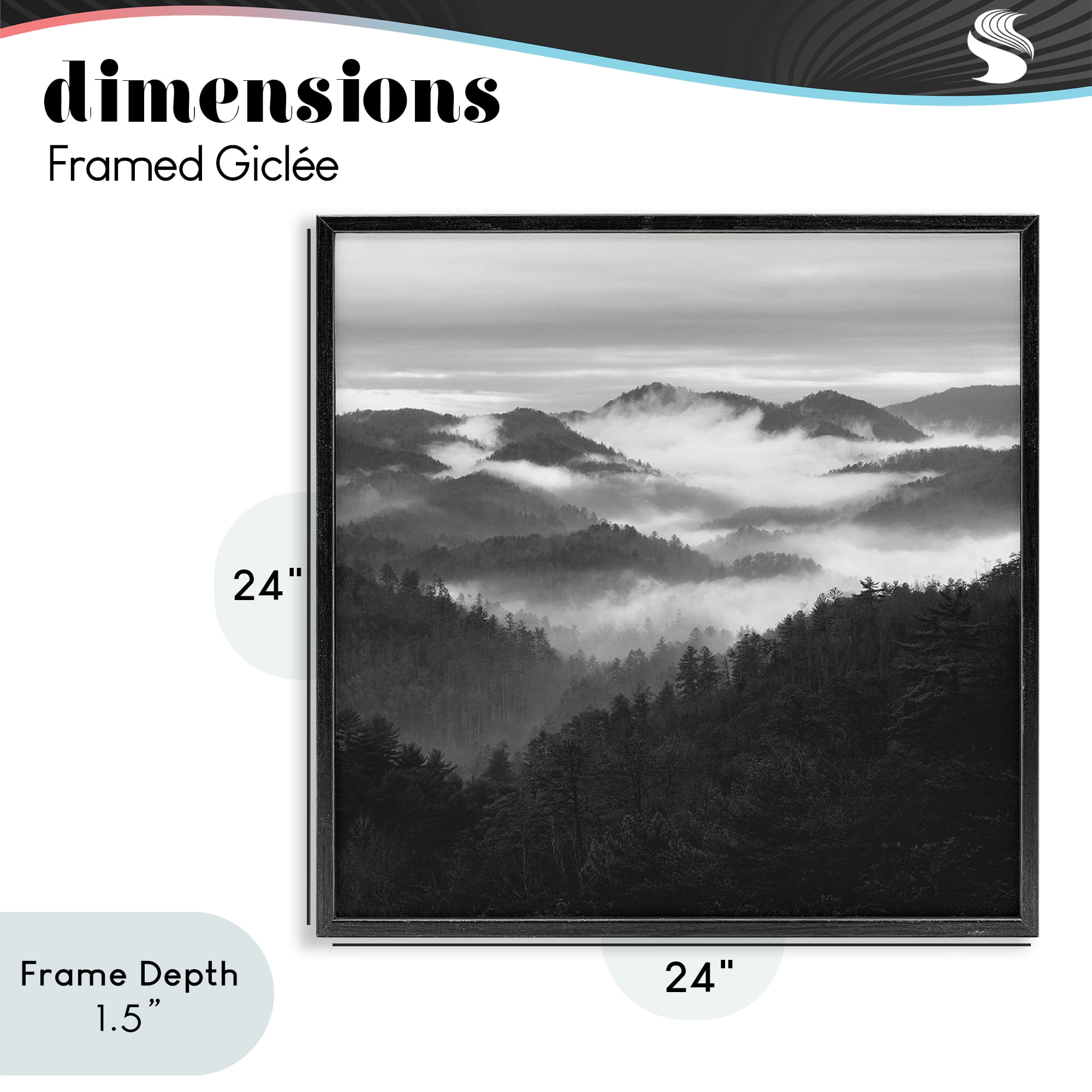 Stupell Industries Smoky Mountains Forest Black Framed Giclee Art, design by Nicholas Bell