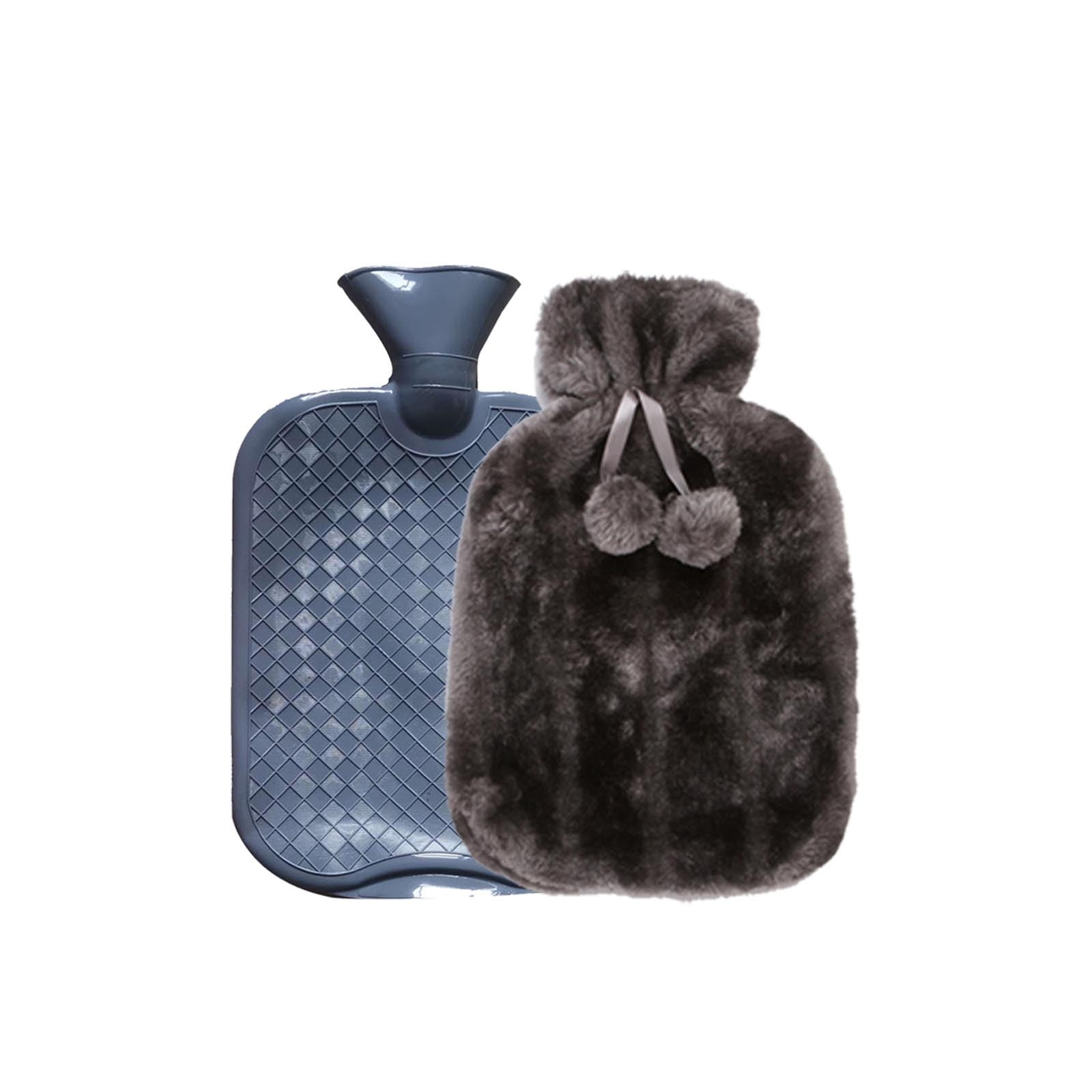 BEFOKA 2L Hot Water Bottle Artificial Plush Cloth Hot Water Bottle