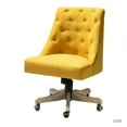 thumbnail image 2 of 14 Karat Home Swivel Office Chair with Tuft Back, Modern Armless Task Chair with Solid Wood Five-Pronged Base, Mustard, 2 of 10