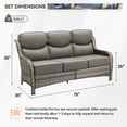 thumbnail image 7 of PARKWELL 73" Outdoor Patio High Back Sofa,All-Weather Rattan Oversized 3-Seater Couch with Luxury 6-Inch Thick Cushions,Ideal for Porch Deck Backyard,Gray/Gray, 7 of 7