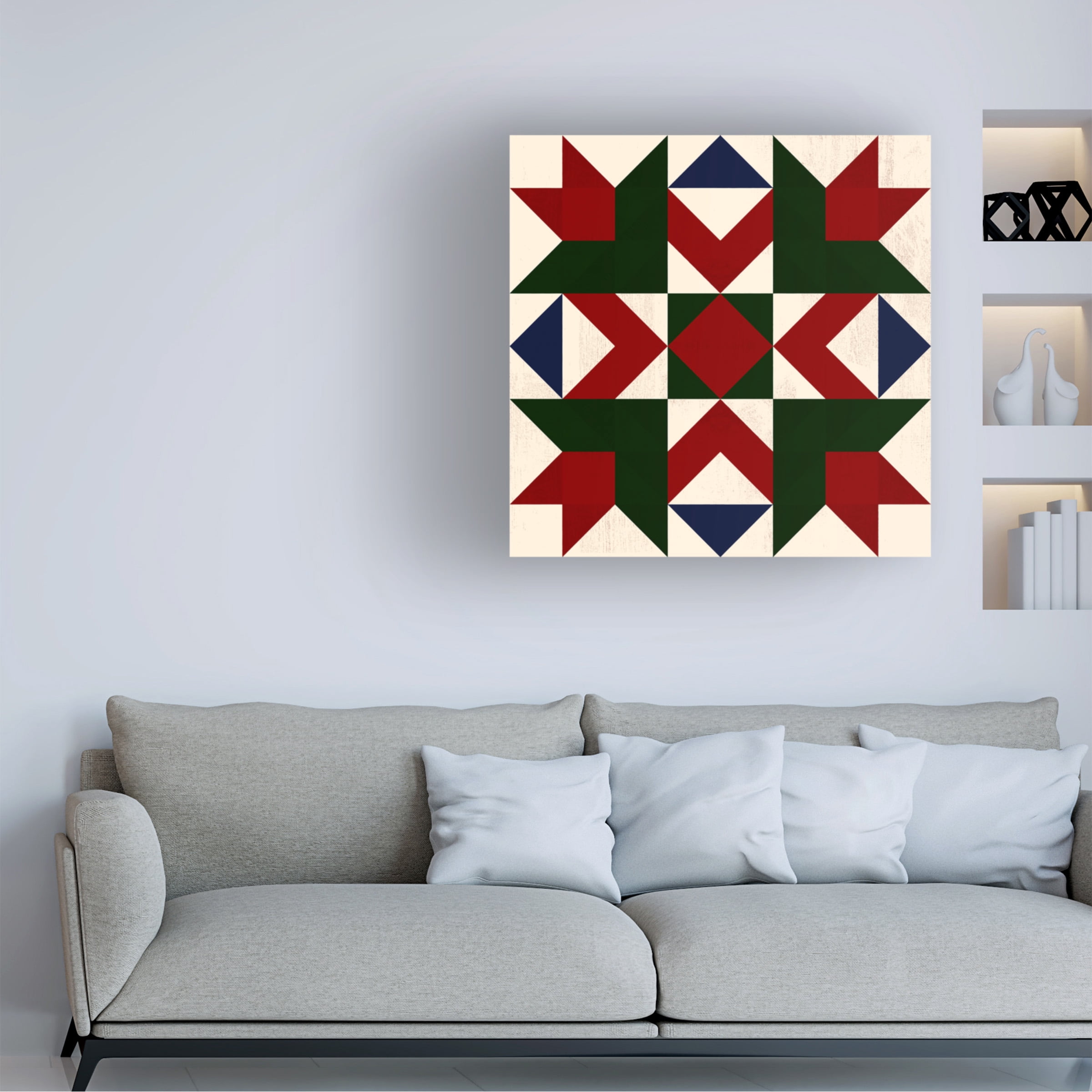 Victoria Barnes 'Christmas Barn Quilt III' Canvas Art