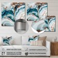 thumbnail image 4 of Designart "Marble Abstraction Blue and Gold V" Abstract Marble Metal Wall Decor, 4 of 5