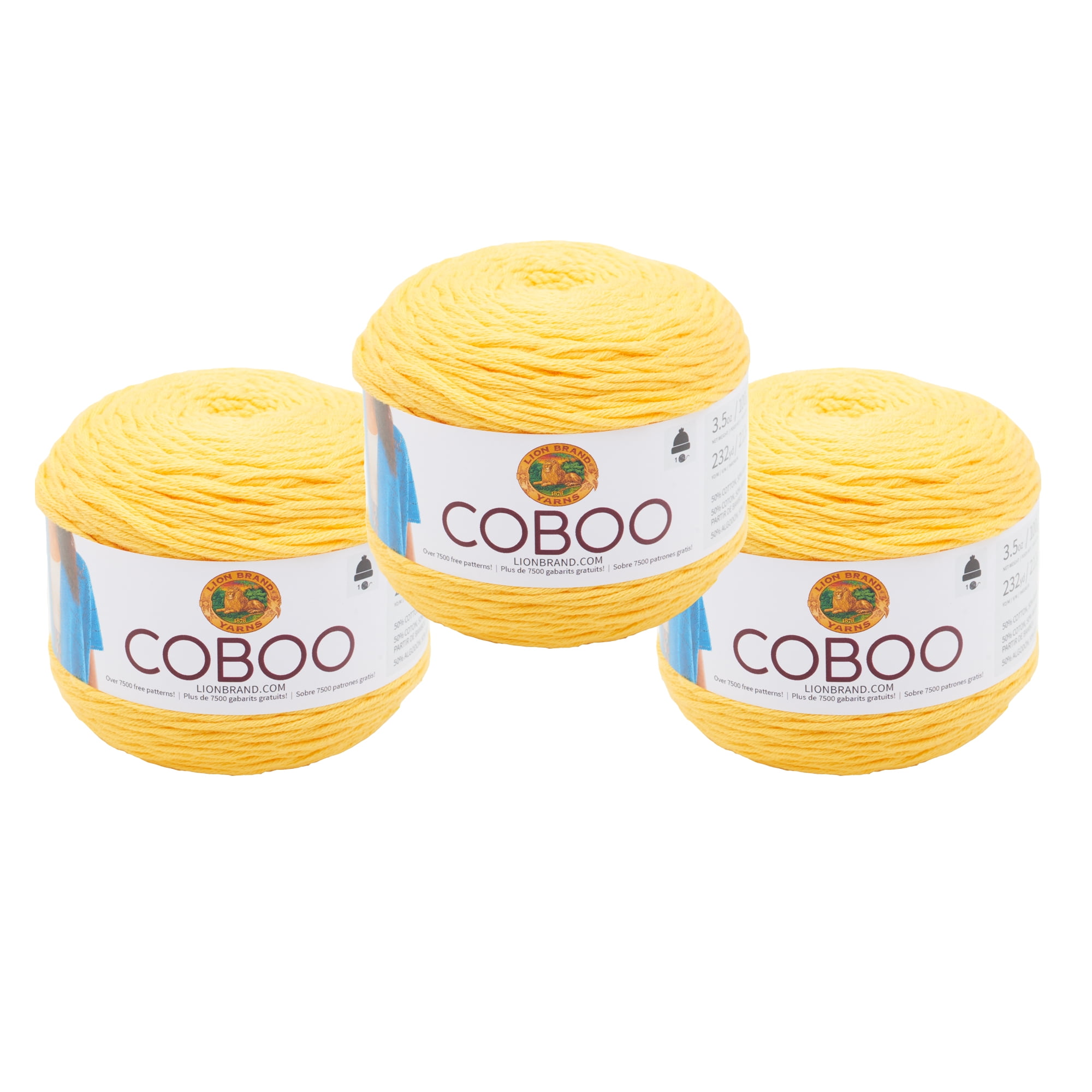 Lion Brand Yarn 5 157f Coboo Yellow 3 Pack Cotton Rayon From Bamboo Yarn Walmart Com Walmart Com