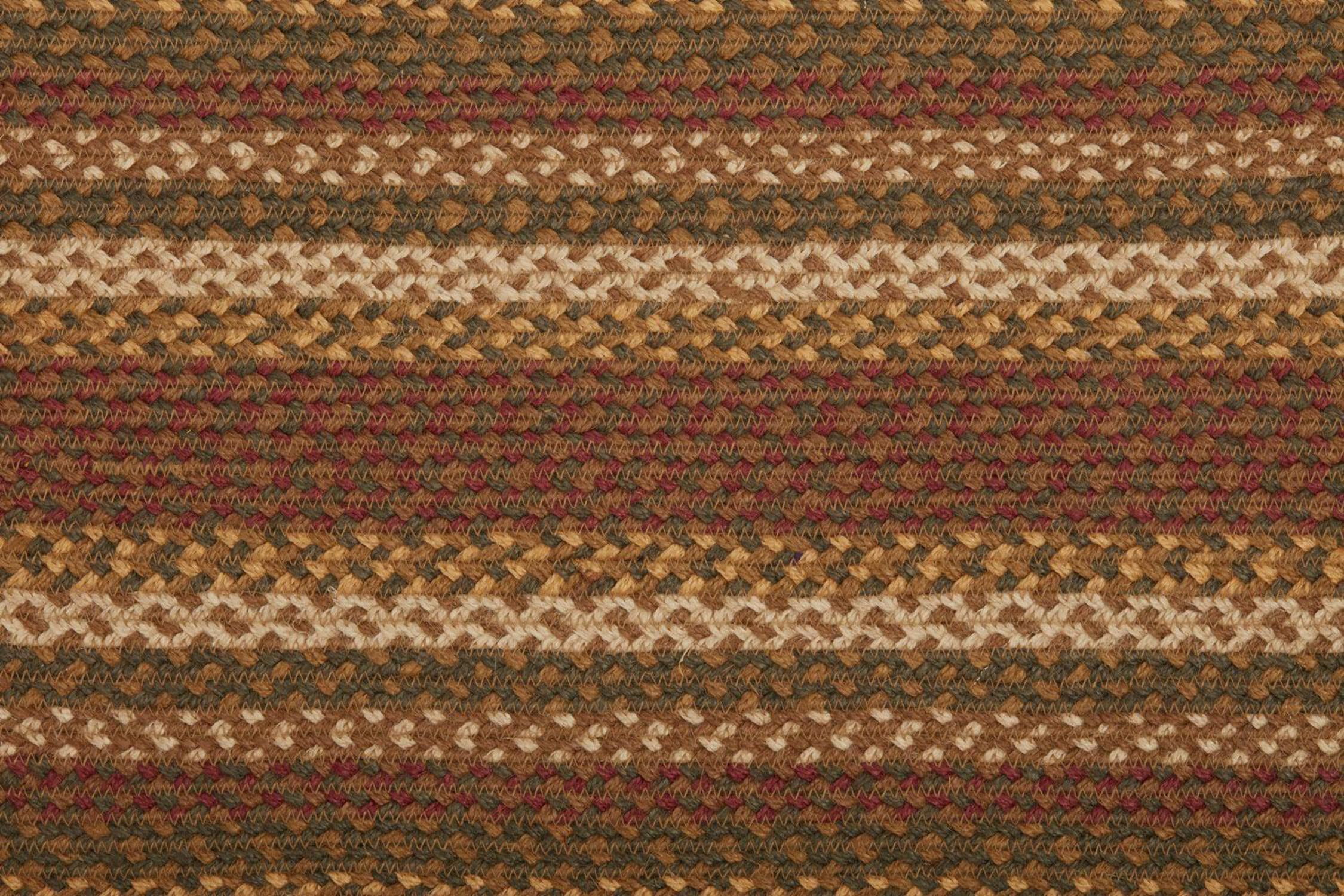 VHC Brands Tea Cabin Rustic Jute Green Textured Striped Oval Kitchen Table Decor Runner 13"x36"