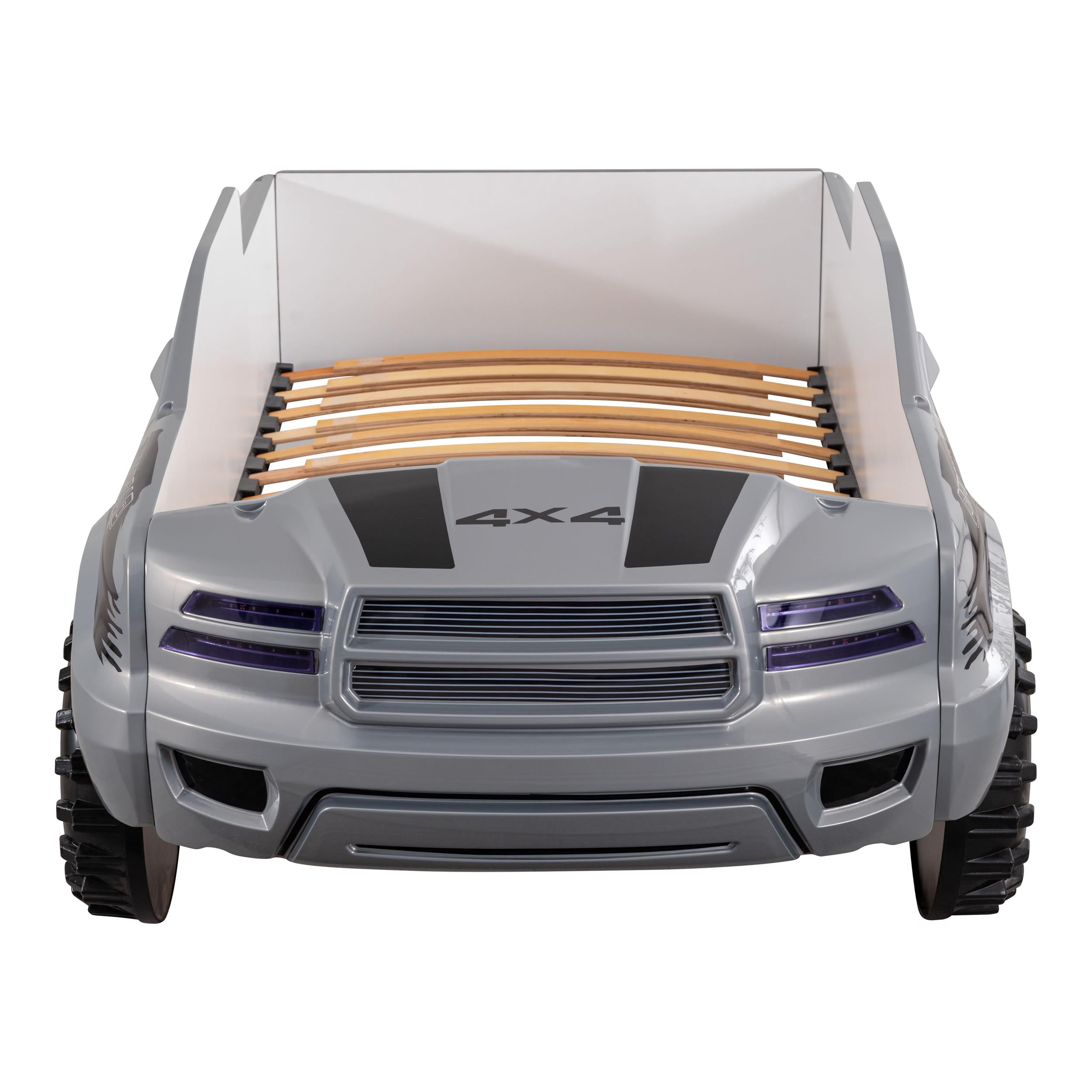 Furniture of America Spela Off-Road Truck Twin Wood Bed in Gray