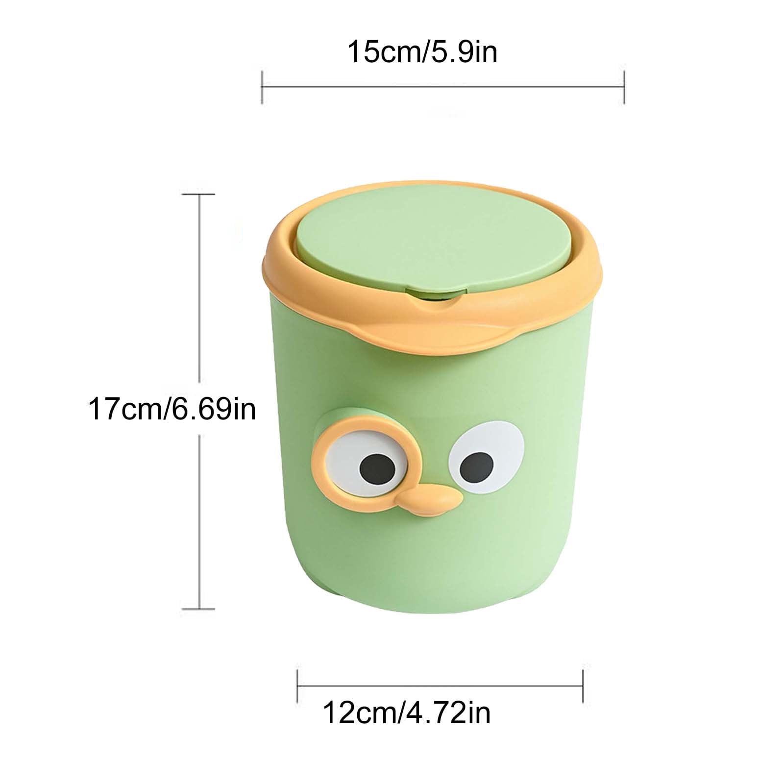 AuroraX Office Trash Can 1 Gallon with Swing Lid Desk-Top Waste Basket Tiny Bedroom Round Kitchen Trash Can -Green
