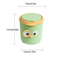 thumbnail image 5 of Small Desktop Trash Can with Swing Lid, Adorable Owl Design Mini Bin for Office, Bathroom, Kids Room | Cute Yellow Wastebasket & Toy Organizer(Green), 5 of 5