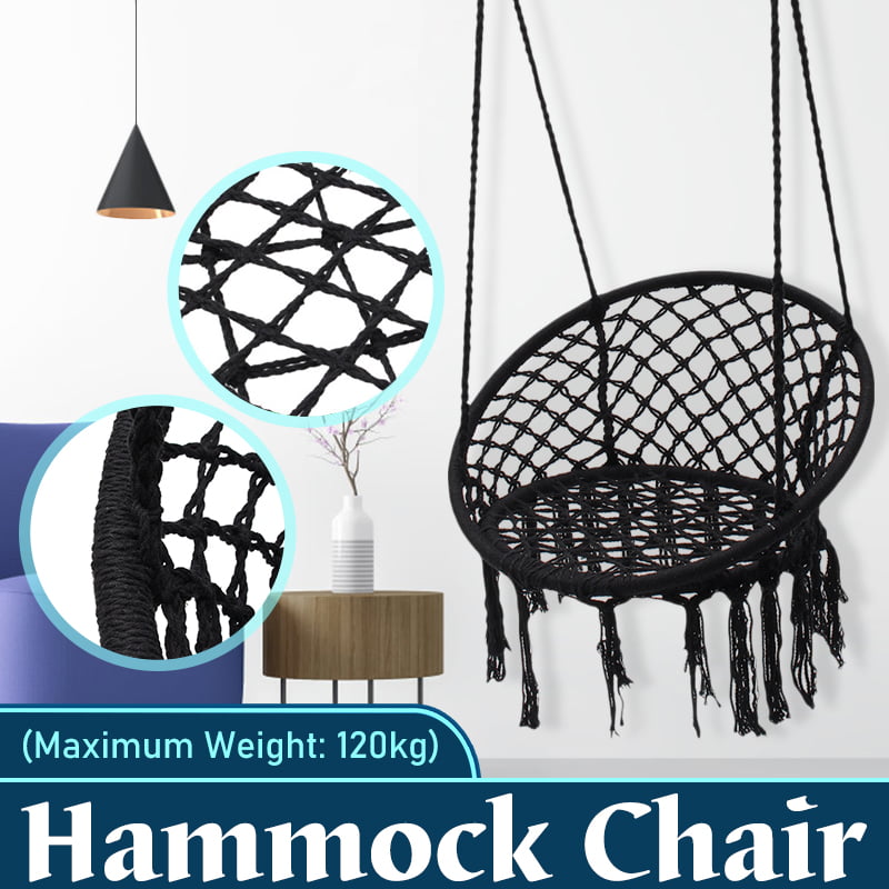 Hanging Cotton Rope Macrame Hammock Chair Swing Outdoor Home Garden 120kg USA 