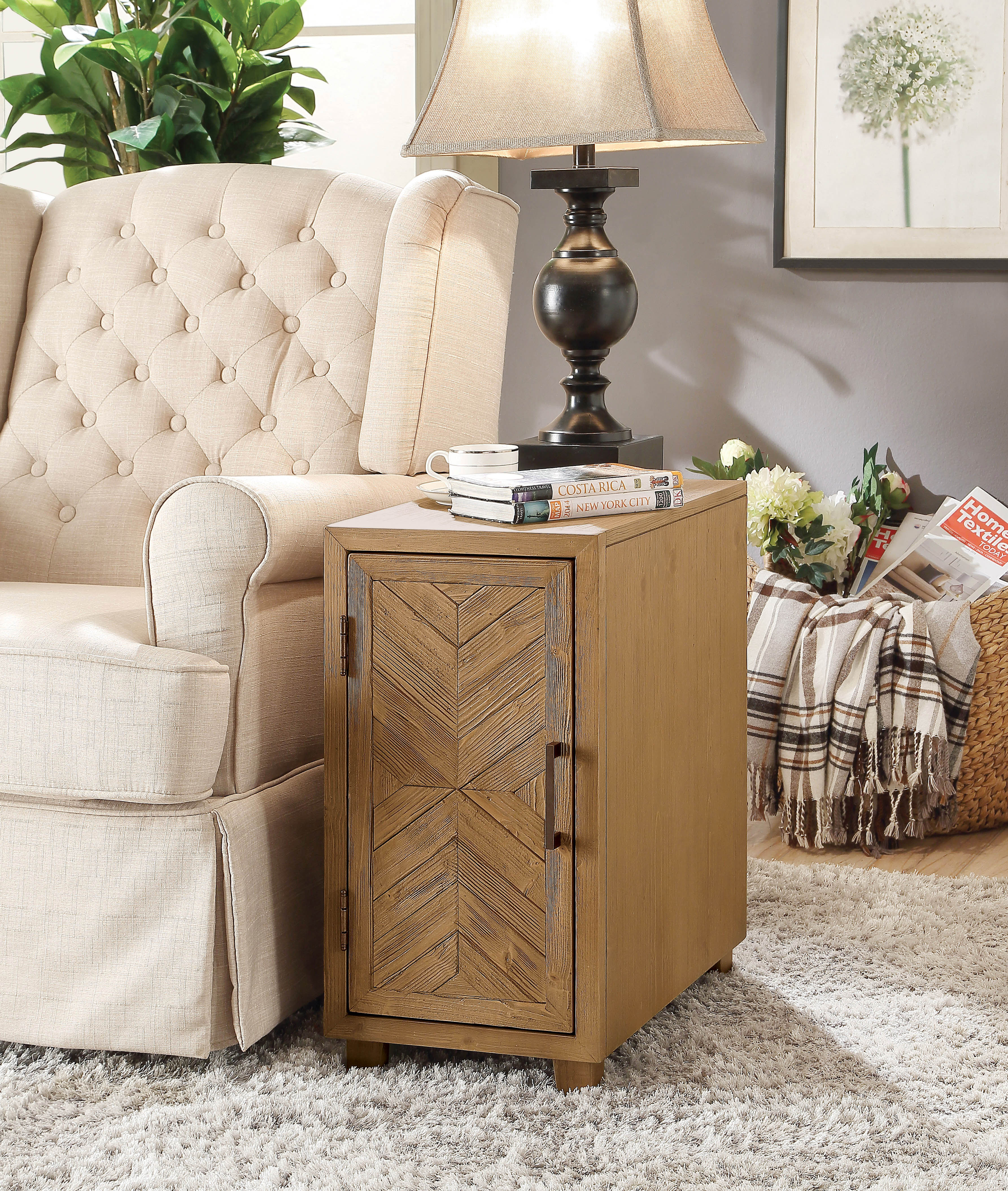 side table with light