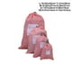 thumbnail image 2 of Juego De Bolsas De Viaje Con Cordón, Organizadores, Sistema De Embalaje De Equipaje, Almacenamiento Portátil Para Viajes, Rosa, 2 of 7