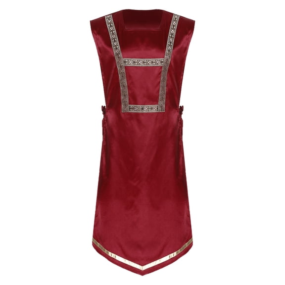 Aislor Liturgical Dancewear for Women Sleeveless Side Lace-up Church Worship Praise Dance Tunic Dress Burgundy M