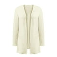 thumbnail image 6 of VISALY Long Cardigans Long Sleeve Cardigan Women's Fashion Clothes for Every Occasion Cotton Linen Cardigan Summer Chic Open Front Cardigan Thin Cardigans Lightweight Beige L, 6 of 9