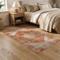 thumbnail image 2 of ODIKA 5'x7' Washable Area Rug Non-Slip, Low Pile, Stain Resistant Geometric Vintage Mid Century Distressed Border Interlocking for Guest Room, Lounge, Apartment, 2 of 7
