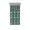 thumbnail image 2 of Tropical Bedding Set with Sheet & Covers, Exotic Arrangement of Foliage and Flower Composition Hawaiian Design, Printed Bedroom Decor 2 Shams, 4 Sizes, Pale Pink and Sea Green, by Ambesonne, 2 of 3