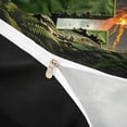 thumbnail image 4 of Metsweet Wildlife Dinosaur Initial E Bedding, Jungle Tyrannosaurus Rex Duvet Cover Full, Green Rock Gray,Black Reversible,3pcs,1 Duvet Cover and 2 Pillowcases, 4 of 6