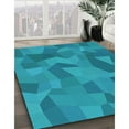thumbnail image 3 of Ahgly Company Tapis d'Intérieur Ronds Transitionnels Lavables à la Machine, Turquoise Vif Bleu, 7 Pieds Rond, 3 of 7