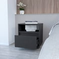 thumbnail image 2 of Sleek And Practical Black Nightstand With 1 Drawer Rolling Feature Spacious Easy Mobility, 2 of 3
