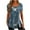Blue, variant on Fesfesfes Gym Shirt Fashion Womens Casual Printed Square Neck Short Sleeve Buttons Tops Loose Blouses Women Clothing 6(M)