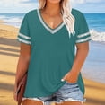 thumbnail image 6 of Bixock Women Plus Size Maternity Tops V Neck Short Sleeve Loose Pregnancy Blouse Casual Maternity Shirt Pregnant Top Summer Maternity Clothes, 6 of 6
