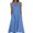 Blue, variant on Womens Summer Cotton Linen Dresses 2025 Button V Neck Sleeveless Maxi Dresses with Pockets Casual Vacation Wear