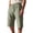 Army Green, variant on Mens Capri Pants Summer Casual Elastic Waist Straight Leg Lightweight Cotton Linen Cropped Pants with Pockets