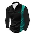 thumbnail image 4 of Charmgo Mens Polo Shirts Clearance, Men's Fashion Spring and Autumn Casual Long Sleeve Button Solid Color Long Sleeve Polo Shirts Top Mens T-Shirts, Polo Shirts for Men Green L, 4 of 4
