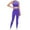 Blue, variant on Women's Yoga Set Solid Color Yoga Suit Quick Drying Gym Outfit Sportswear For Morning Runs Hot Workout Set Yoga Clothes for Women Set plus Size Yoga Outfits for Women 3 Piece Set Yoga Lift Leggings