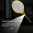 thumbnail image 2 of Codream Rechargeable Indoor & Outdoor Bug Zapper Racket with LED Light, Yellow, 2 of 7