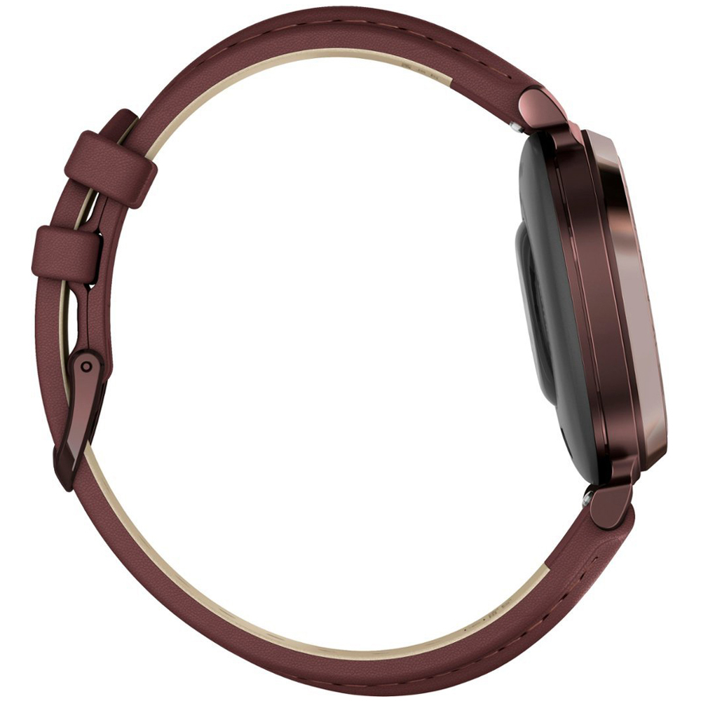 Garmin 010-02839-03 Lily 2 Classic Dark Bronze with Mulberry Leather Band Smartwatch Bundle with Sport Towel + Deco Essentials Wearable Commuter Front & Rear Safety Light| Official Garmin USA Dealer